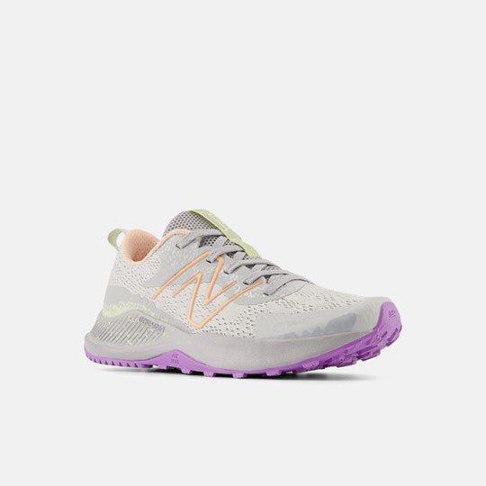DynaSoft Nitrel Lace Trail Shoe - Grey Matter with Guava Ice and Purple Fade