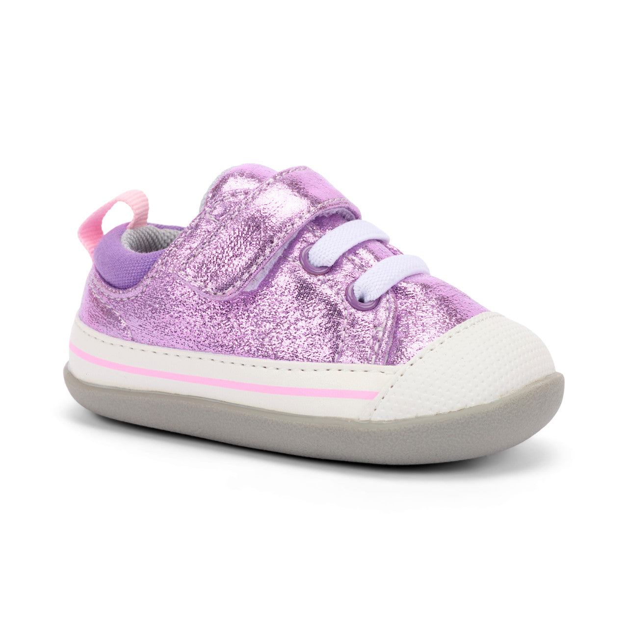 Stevie II (First Walker) Infant Shoe - Purple Glitter