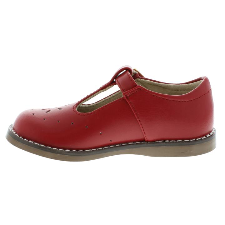 Sherry Kid's T-strap Dress Shoe - Red Leather