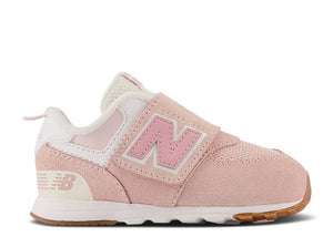 574 NEW-B  Hook & Loop Toddler Sneaker - Crystal Pink/Hazy Rose