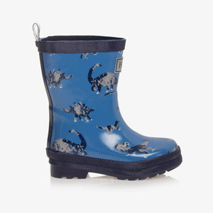 Dinosaur Shiny Rain Boots - Blue