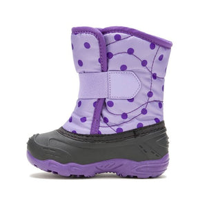 Snowbug6 Printed Toddler Snow Boot - Purple Dots