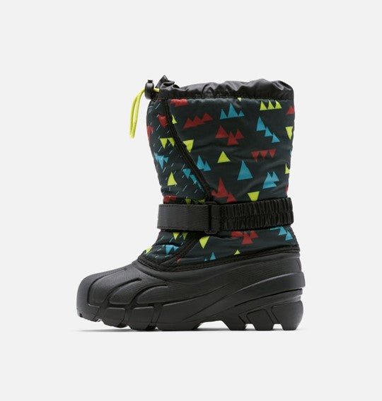 Flurry Printed Kid's Insulated Snow Boot - Black/Mountains