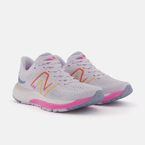 Fresh Foam X 880v12 Women's Running Shoe - Libra with vibrant pink and vibrant orange