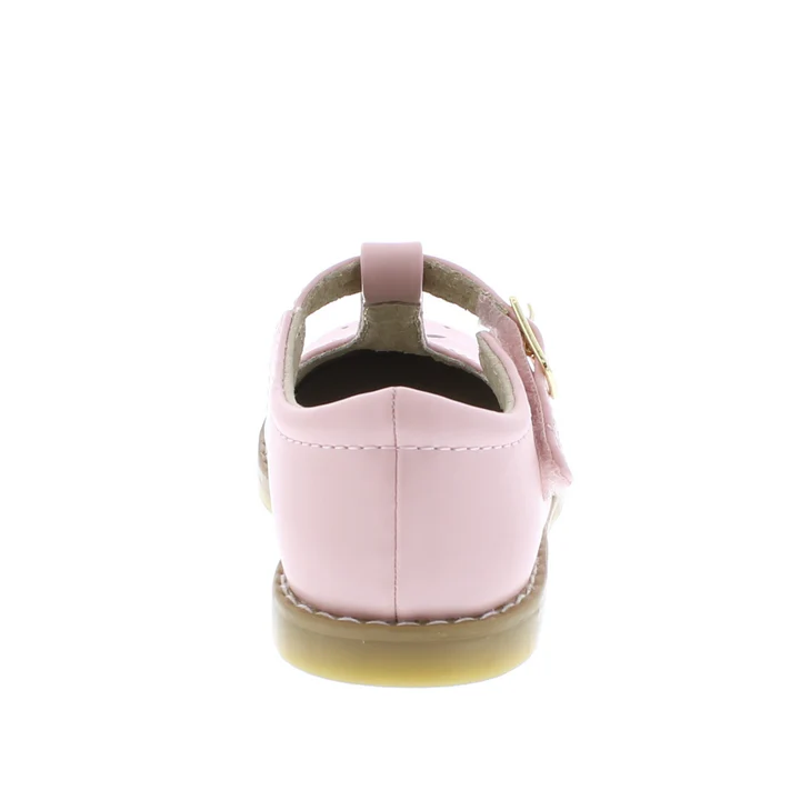 Sherry Kid's T-strap Dress Shoe - Pink Leather