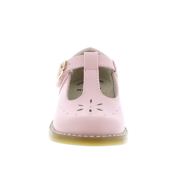 Sherry Kid's T-strap Dress Shoe - Pink Leather