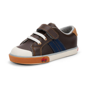 Lucci Kid's Leather Sneaker - Brown/Navy