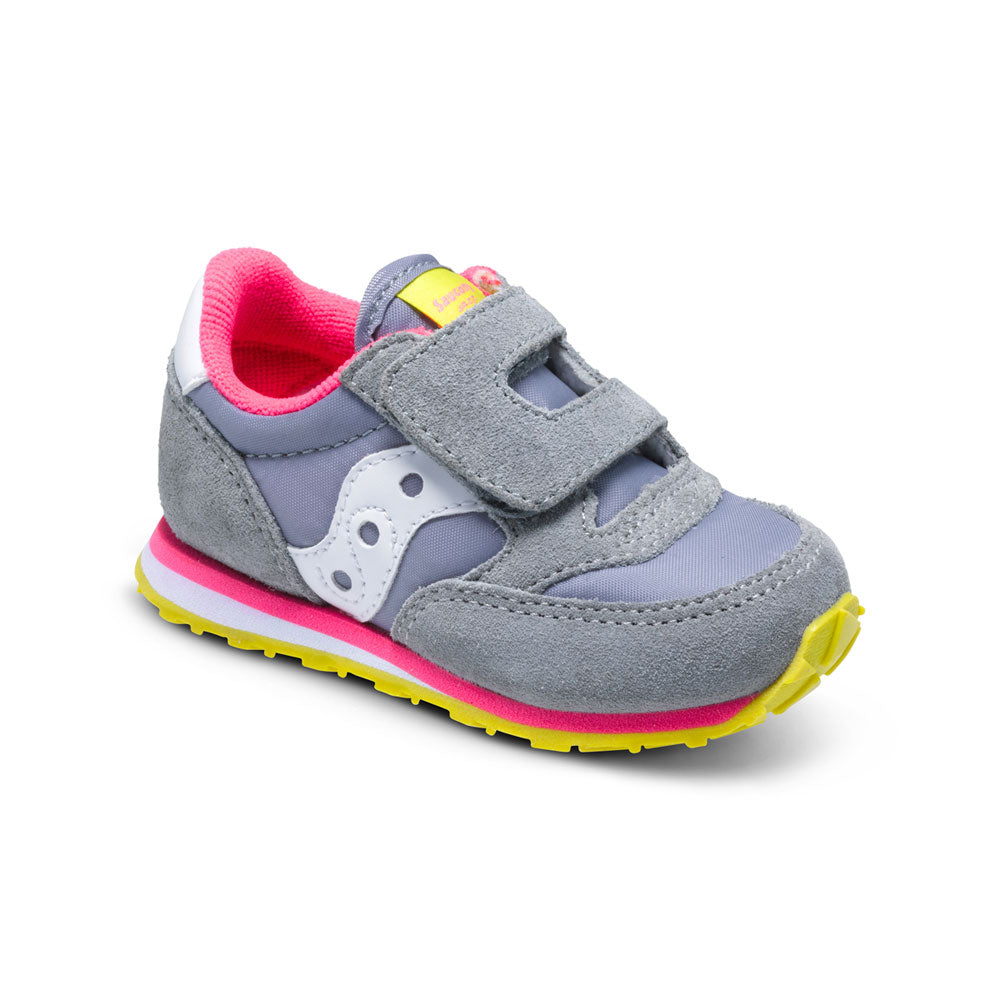 Baby Jazz Hook & Loop Sneaker - Grey/Pink