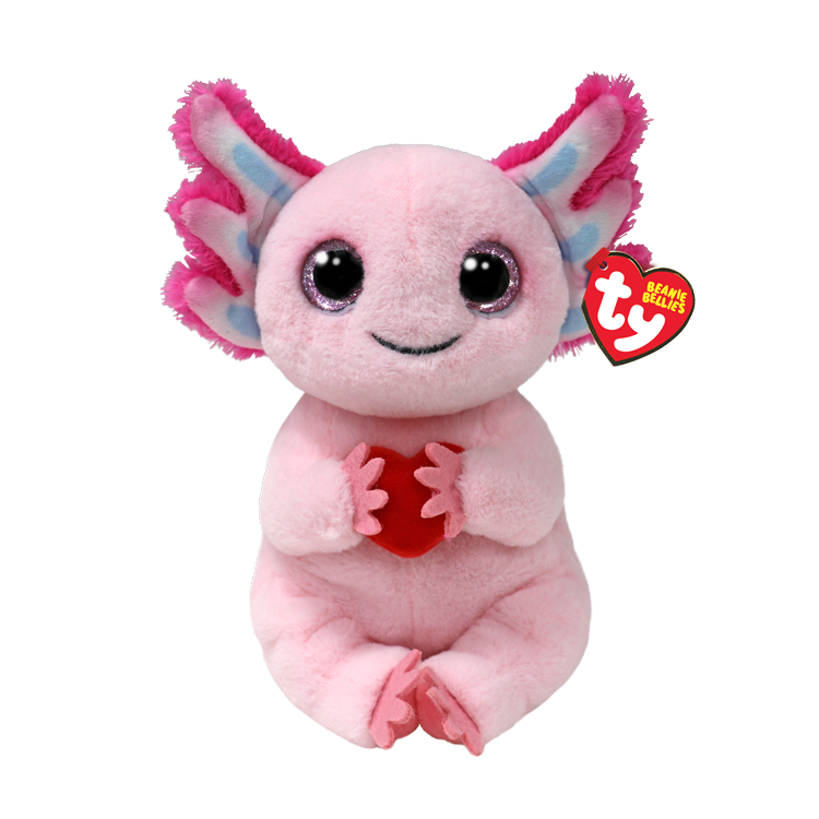 Beanie Belly Holiday Collection - Locky Axolotl with Heart