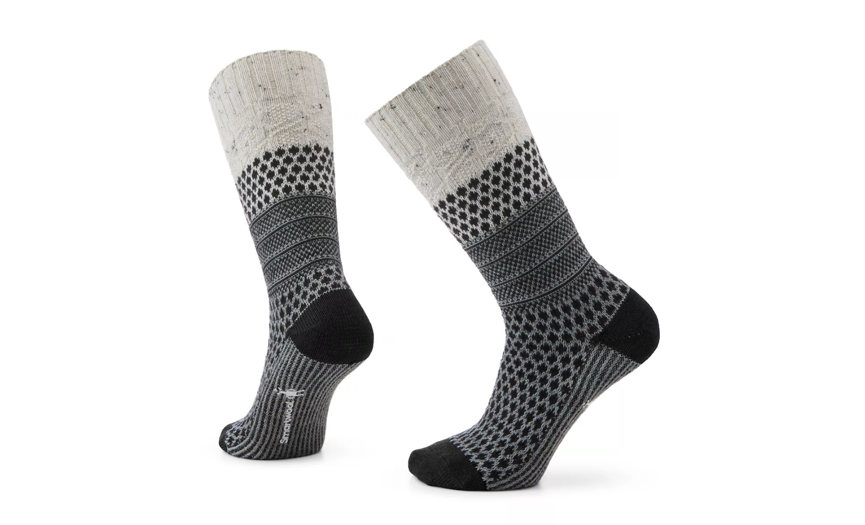 Women's Everyday Popcorn Cable Full Cushion Crew Socks - Natural Donegal