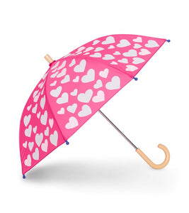 White Hearts Colour Changing Umbrella