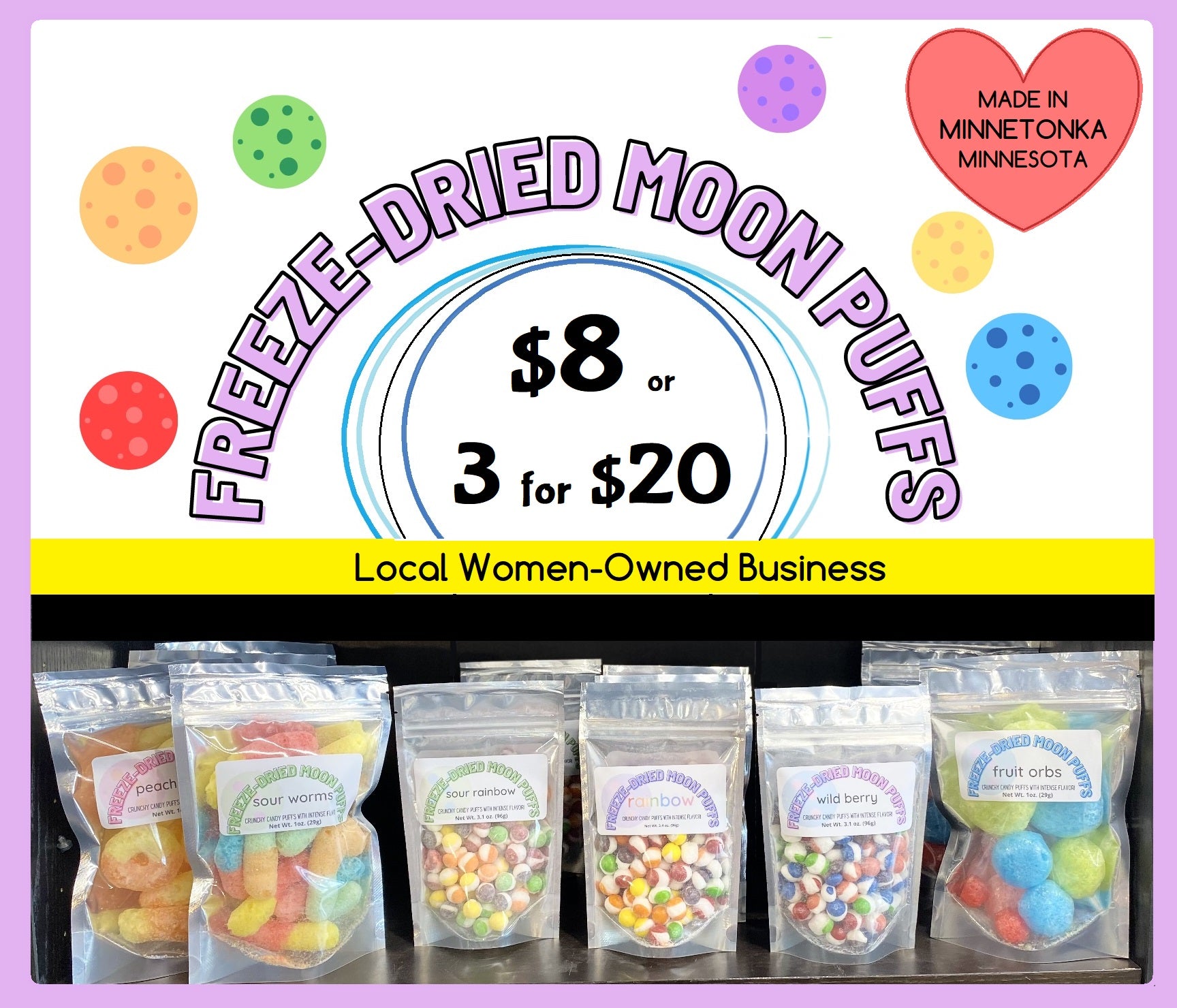 FREEZE-DRIED MOON PUFFS - Mixed Berry