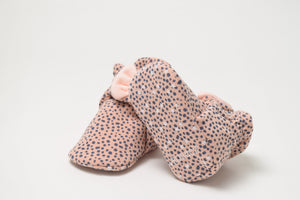 Snap Booties - Pink Animal Print with Bow