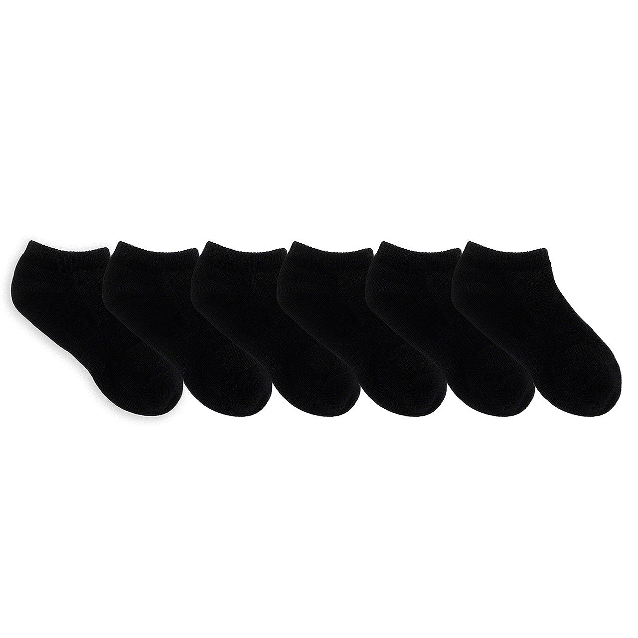 6pk No Show Athletic Socks - Solid Black
