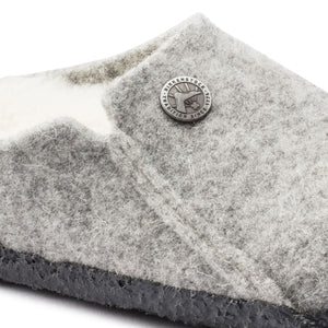 Zermatt Kid's Shearling Wool Clog - Light Grey