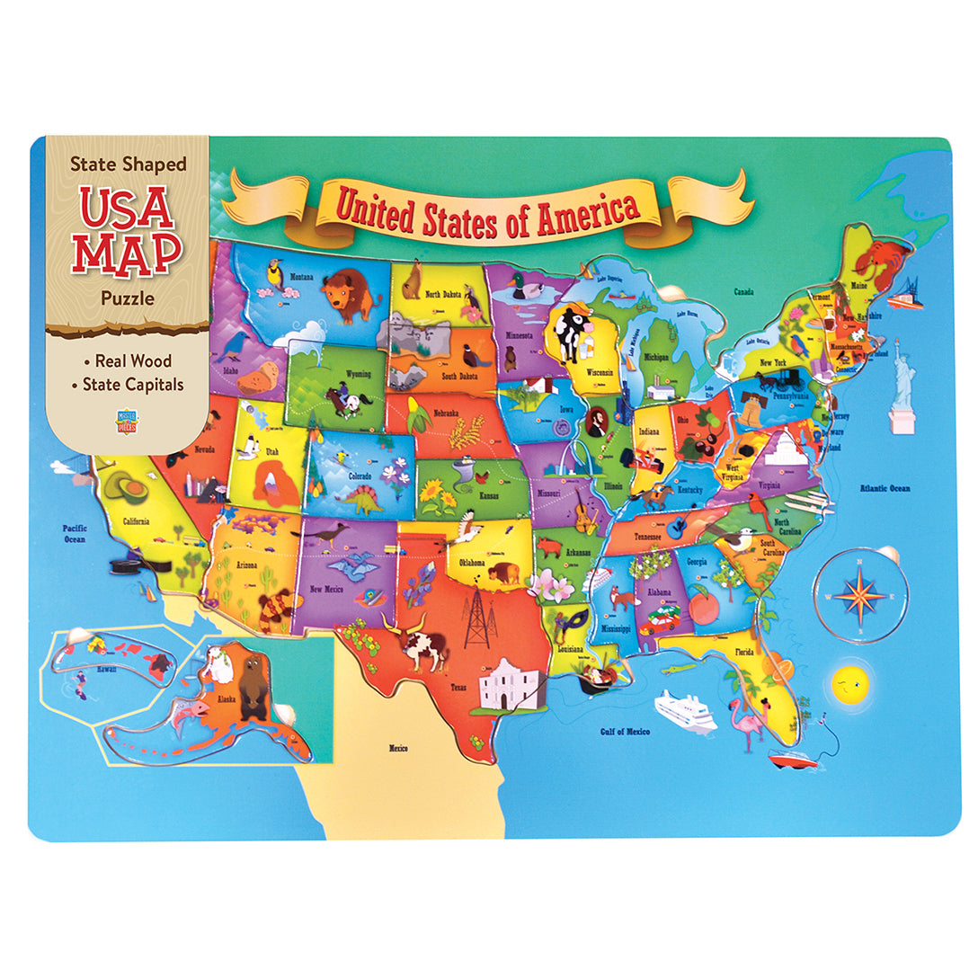 USA Wood Map - 44 piece Puzzle
