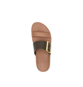 Roaming Buckle Women's Leather Slide Sandal - Velvet Tan