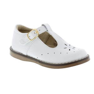 Sherry Kid's T-strap Dress Shoe - White Leather
