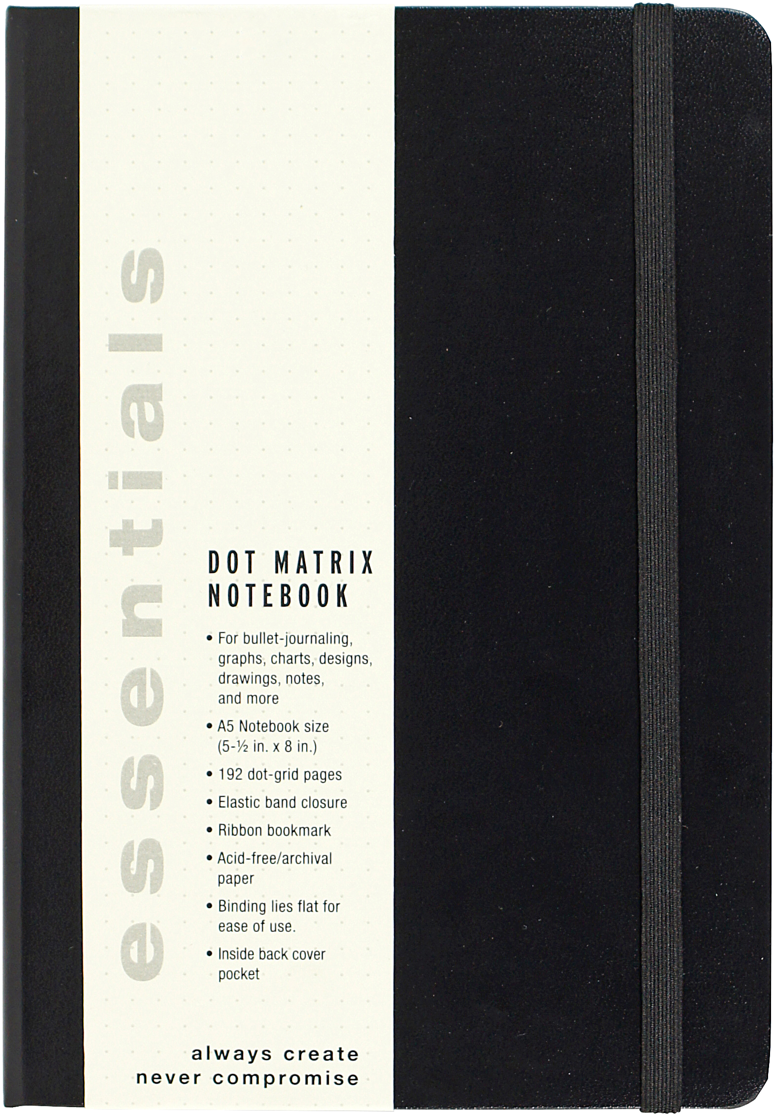 Essentials Dot Matrix Notebook, Black