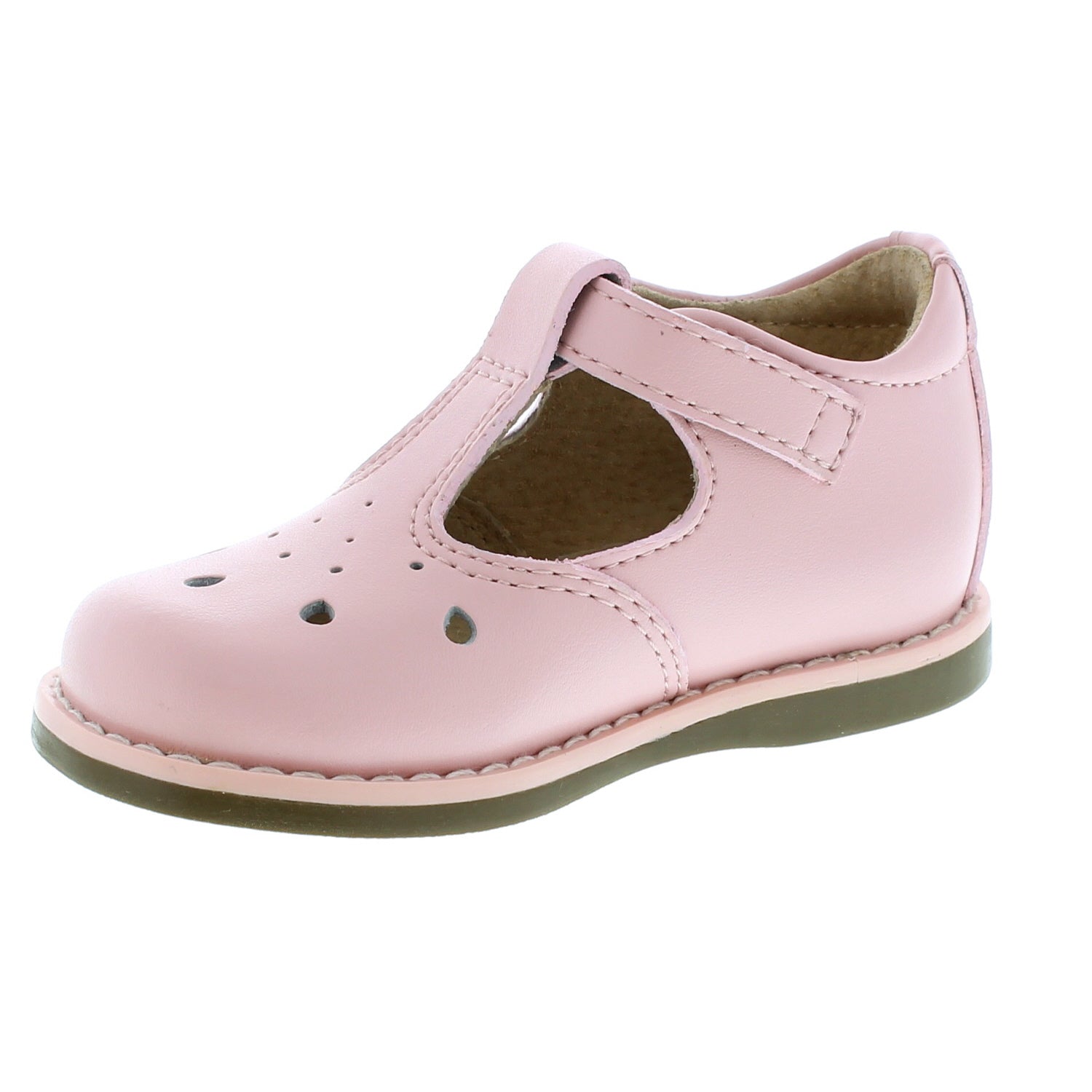 Harper Baby T-strap Dress Shoe - Pink Leather
