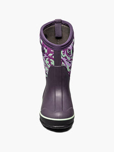 Classic Kid's Marbled Snow Boot - Grey/Purple