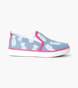 Party Pineapples Slip On Sneaker - Denim Blue