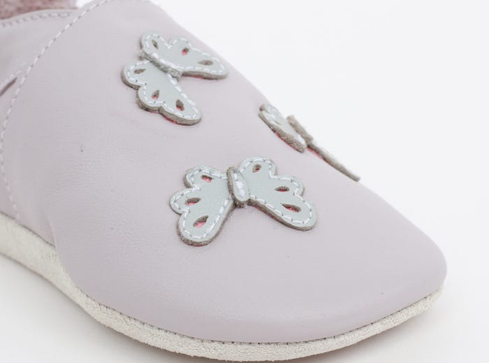 Soft Sole Leather - Lilac Butterflies