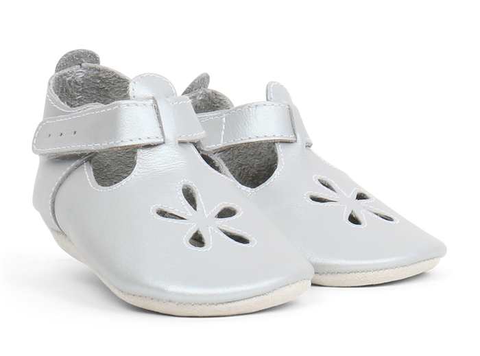 Soft Sole Leather - Silver Daisy