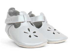 Soft Sole Leather - Silver Daisy