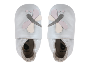 Soft Sole Leather - Silver Dragonfly