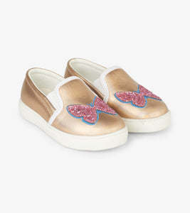 Shimmer Butterflies Slip On Sneaker - Gold Shimmer