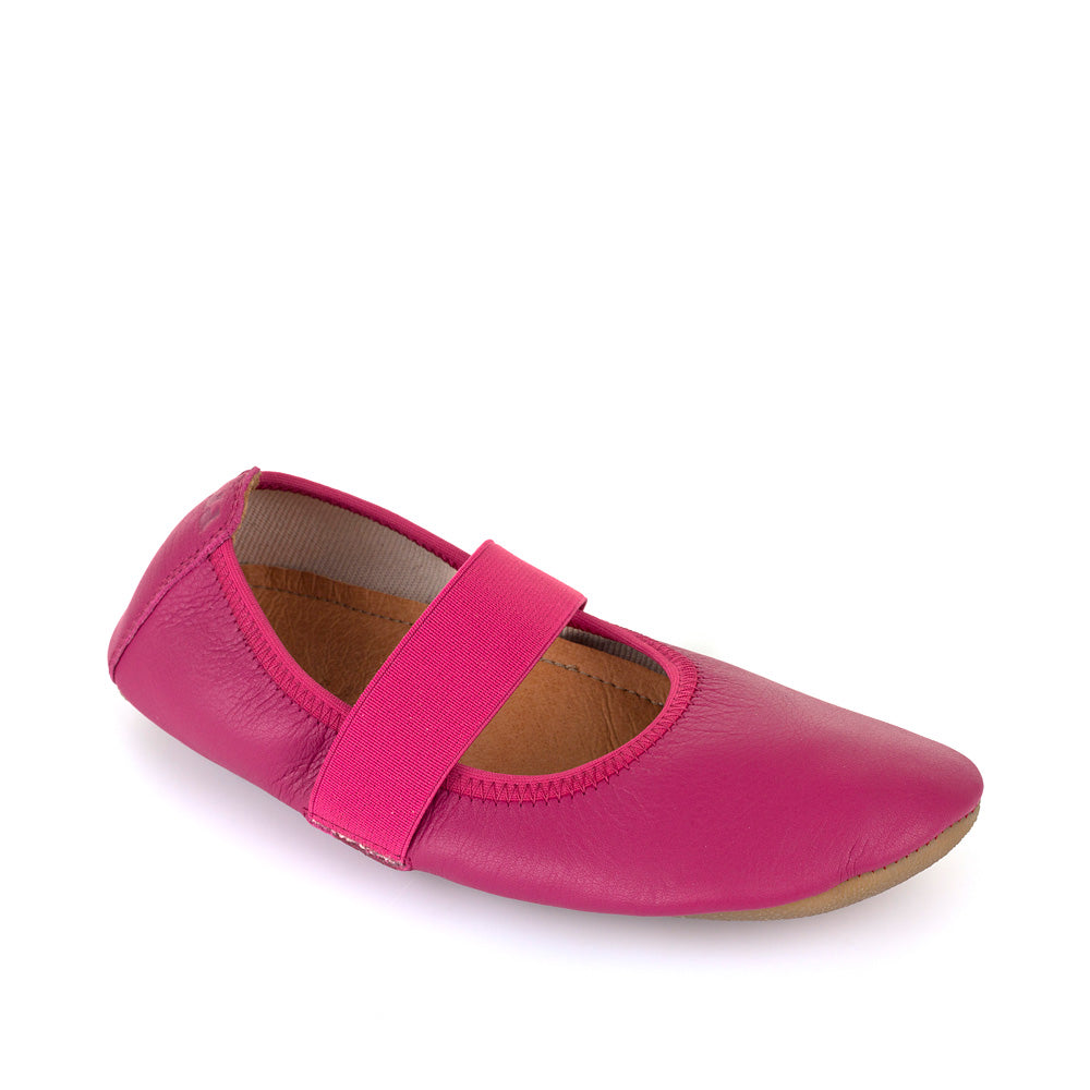 Leather Slipper Ballet Flat - Fuxia Pink