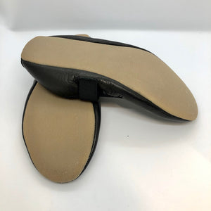 Leather Slipper Ballet Flat - Black