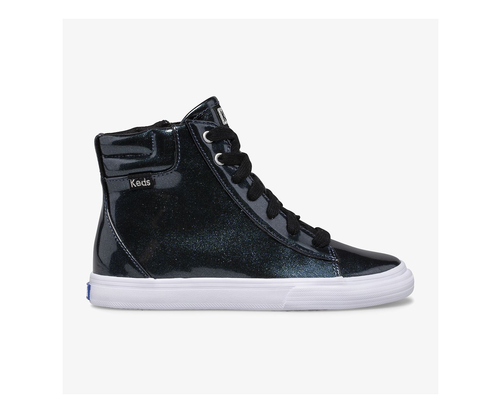 Double Up High-Top Sneaker - Black Shiny