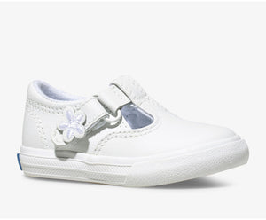 Daphne T-strap Sneaker - White Leather