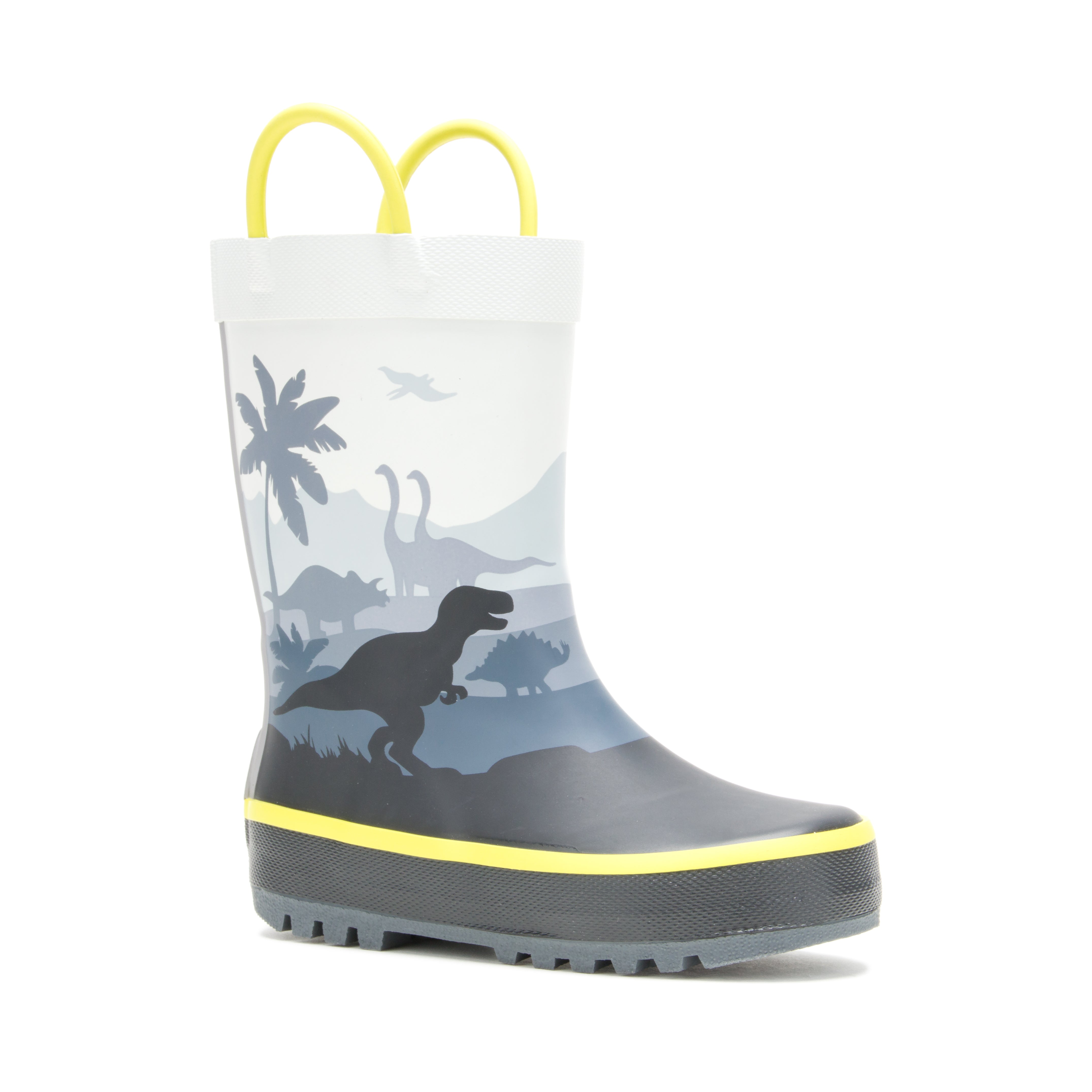 Dino Rain Boot - Grey/Yellow