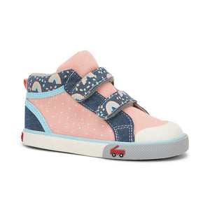 Kya Hi-Top Sneaker - Pink/Chambray
