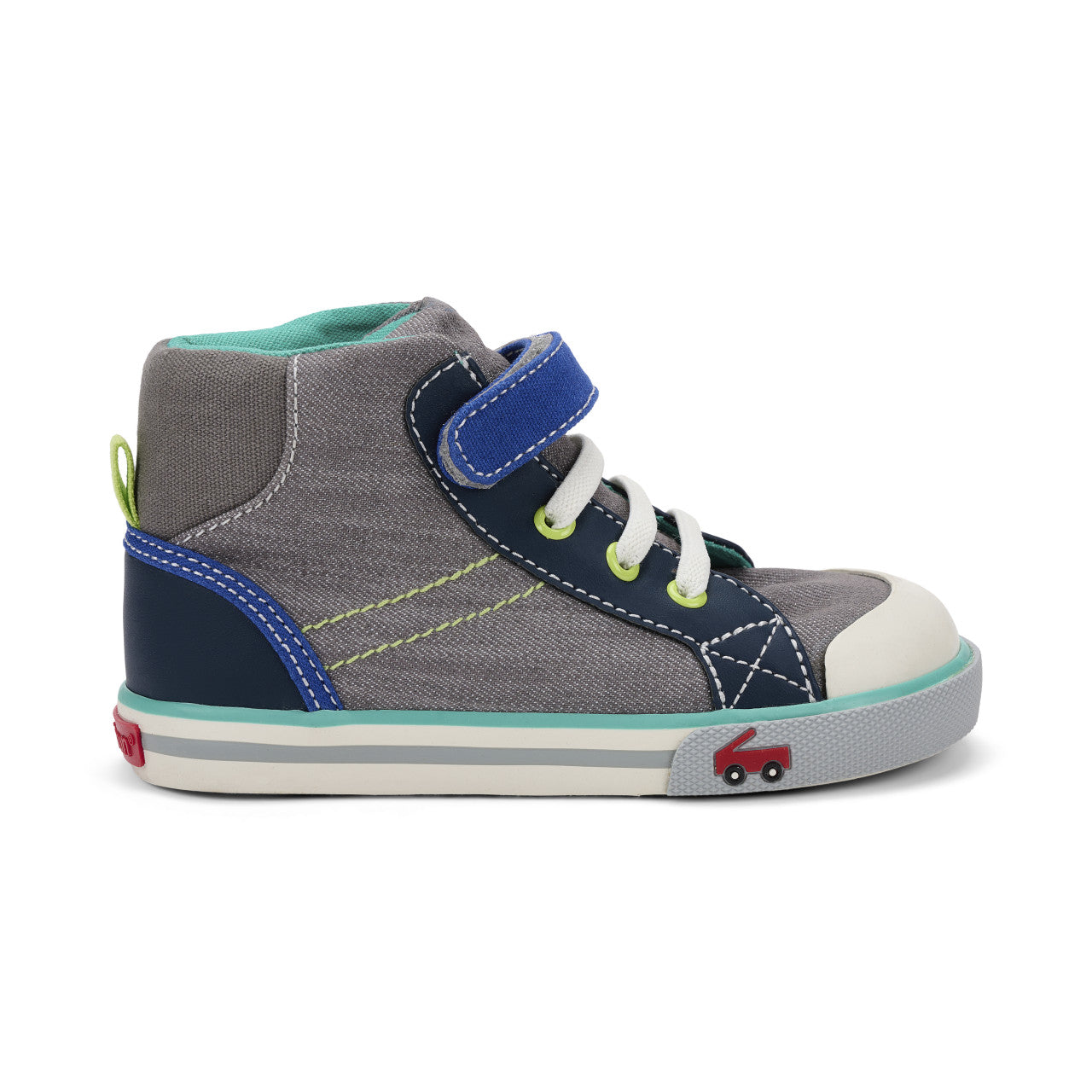 Dane Hi-Top Canvas Sneaker - Gray Denim/Blue