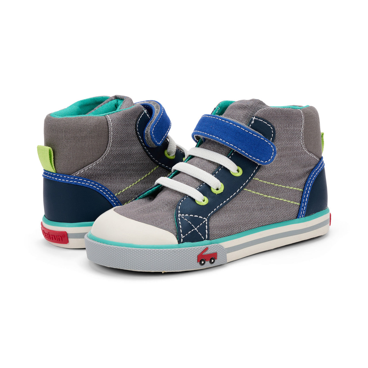 Dane Hi-Top Canvas Sneaker - Gray Denim/Blue