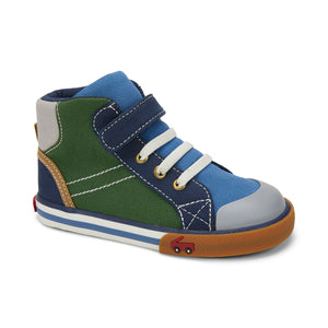 Dane Hi-Top Canvas Sneaker - Green/Blue