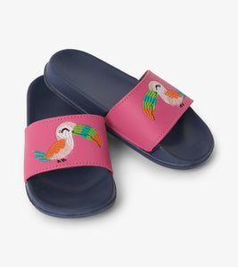 Tropical Birds Slide On Sandals