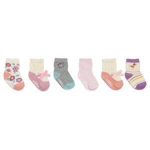 6pk Baby Crew Socks - Winter Garden