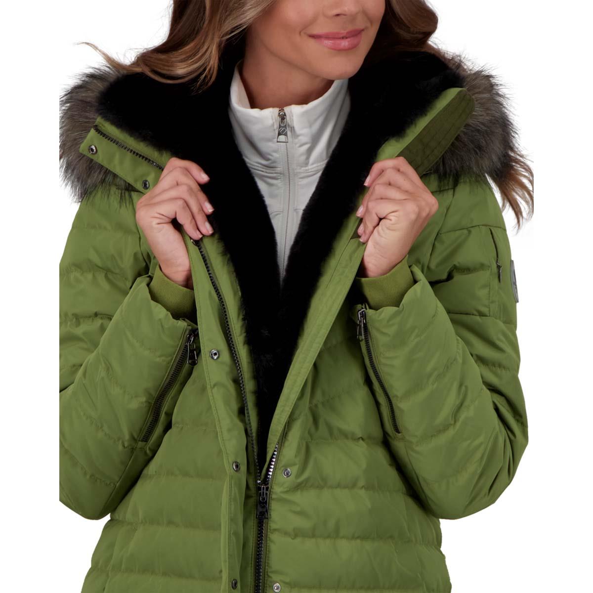 WOMEN'S BLOSSOM DOWN PARKA WITH FAUX FUR - Saguaro Green
