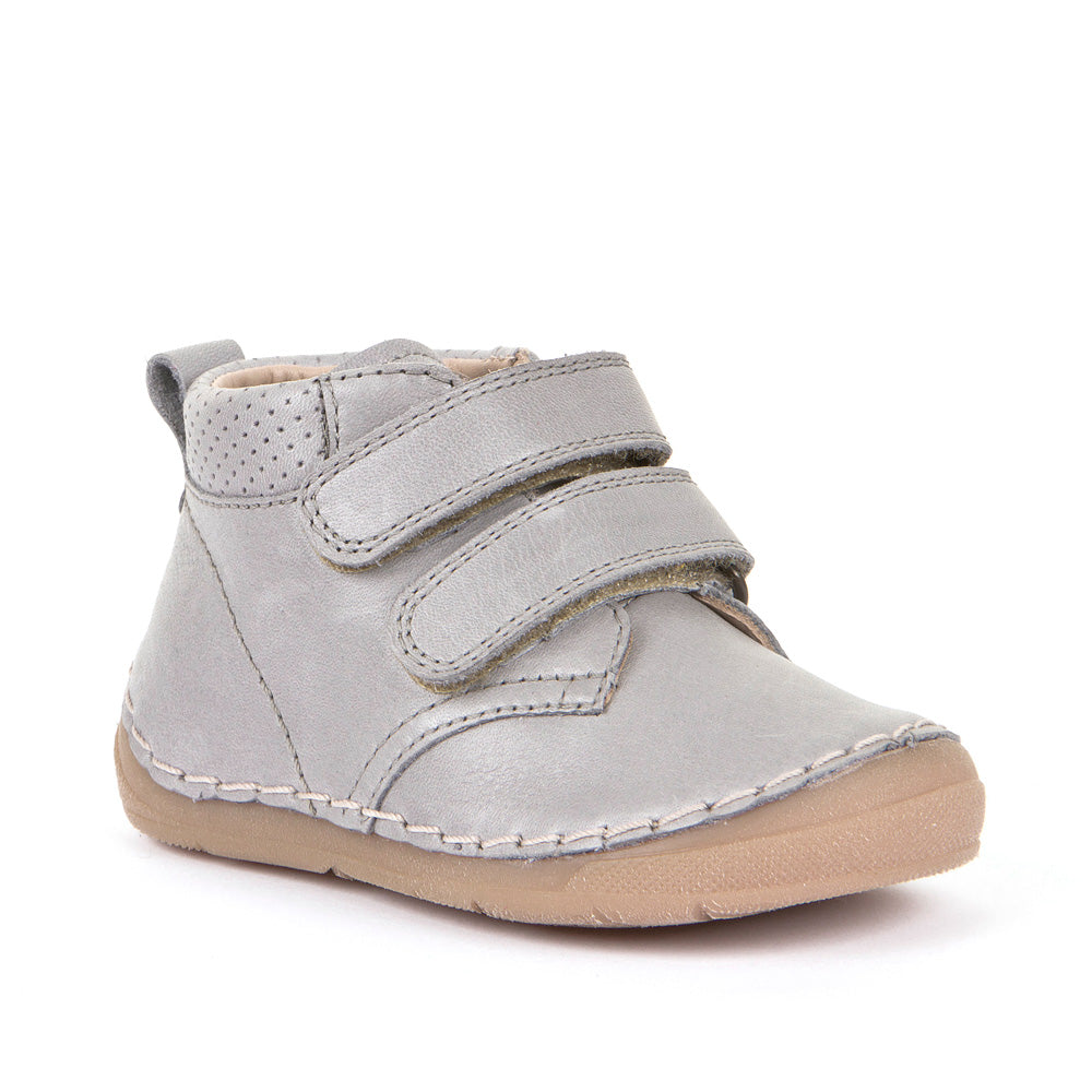 Leather Strap Boot - Light Grey
