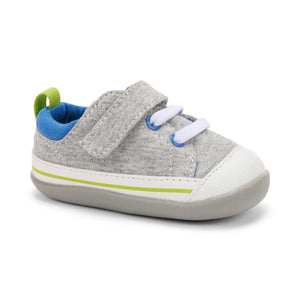 Stevie II (First Walker) Infant Shoe - Grey Jersey/Lime