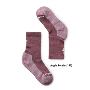 Kids' Hike Light Cushion Crew Socks - Argyle Purple (J19)