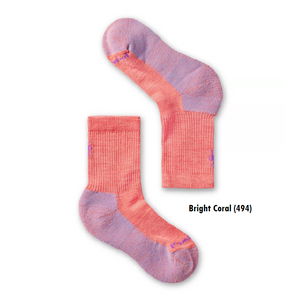 Kids' Hike Light Cushion Crew Socks - Bright Coral (494)
