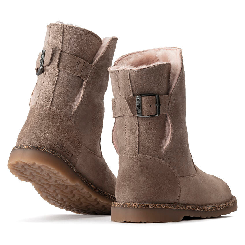 Uppsala Women's Suede Leather Shearling Boot - Gray Taupe