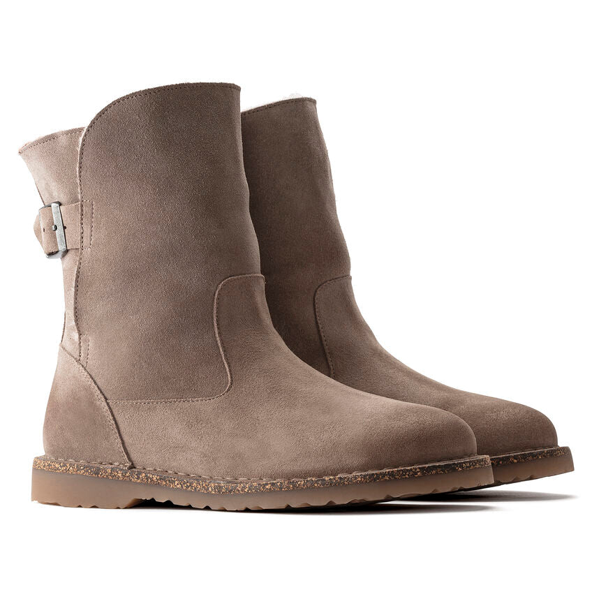 Uppsala Women's Suede Leather Shearling Boot - Gray Taupe